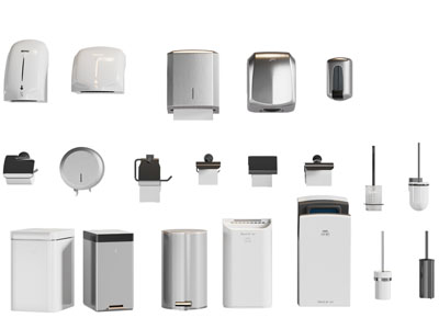 现代干手机 抽纸盒 垃圾桶卫浴小件