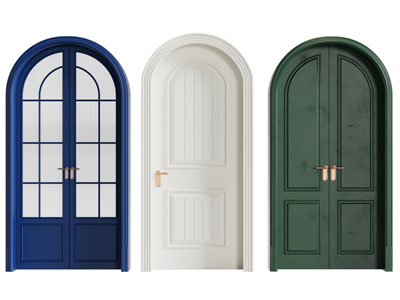 法式拱形实木门 双开门 入户平开门