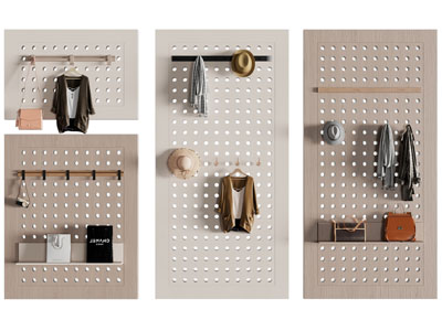 现代洞洞眼墙面衣钩 收纳架