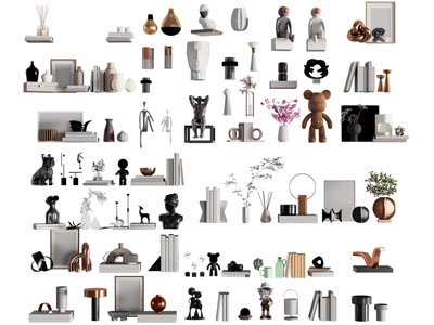 现代书本 装饰品 雕塑摆件组合