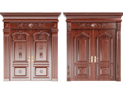 欧式实木雕花大门 双开门