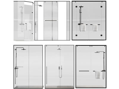 现代玻璃淋浴房3d模型 现代玻璃淋浴房