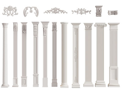 欧式雕花装饰构件 方形 圆形罗马柱子
