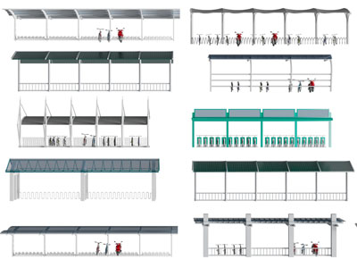 现代停车棚 停车场
