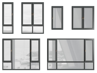 现代平开窗户