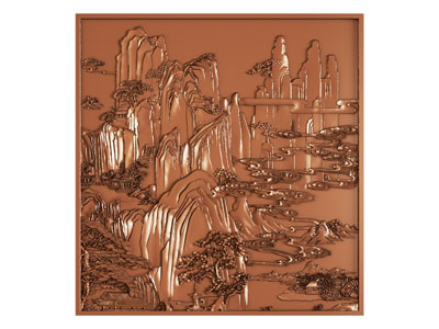 新中式浮雕 装饰挂画3d模型 新中式浮雕 装饰挂画