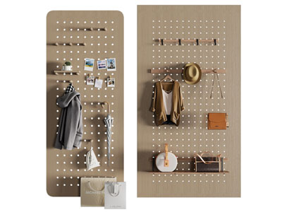 现代洞洞眼墙面收纳架