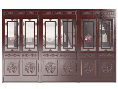 新中式雕花红木双开门 木门
