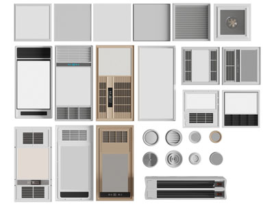 现代暖风扇 出风口3d模型 现代暖风扇 出风口