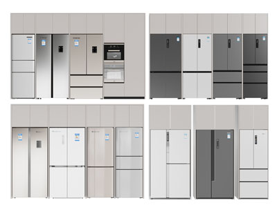 现代电冰箱3d模型 现代电冰箱