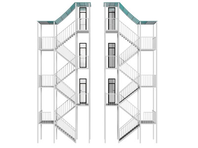 工业风loft旋转楼梯3d模型 工业风loft旋转楼梯