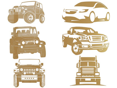 现代吉普车 越野车剪影 墙饰 贴画