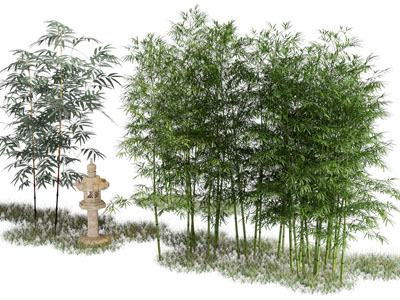 新中式竹子 景观园艺小品