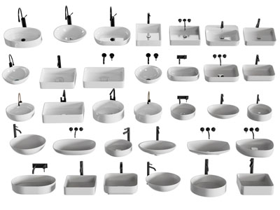 现代椭圆形 方形陶瓷洗手盆