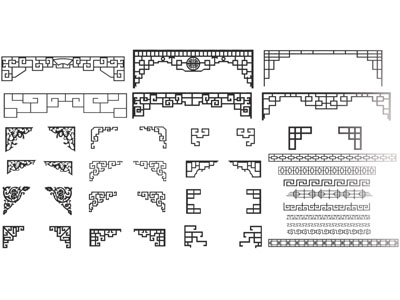 新中式花落 挂落 雕花装饰构件