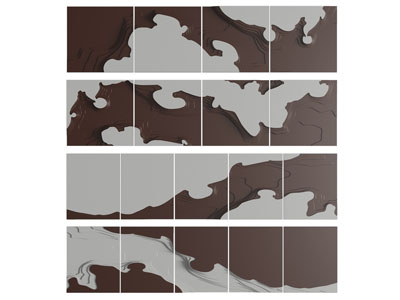 新中式背景墙3d模型 新中式背景墙