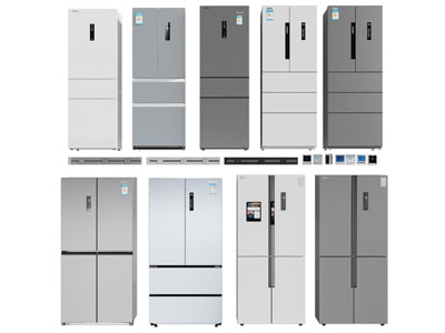 现代双开门 上门电冰箱3d模型 现代双开门 上门电冰箱