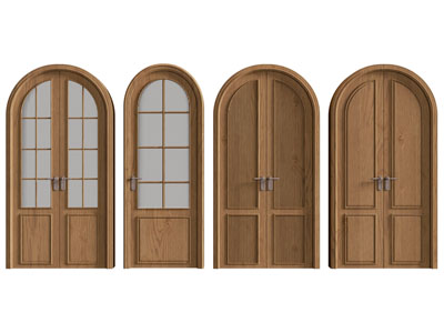 法式拱形双开门 平开门 木门