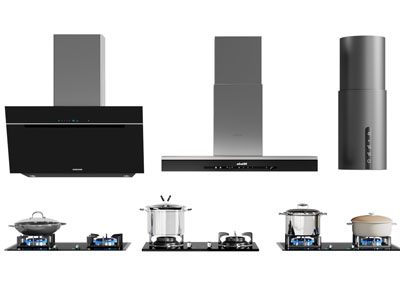 现代燃气灶 抽油烟机3d模型 现代燃气灶 抽油烟机
