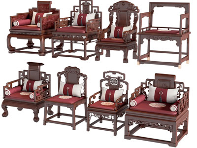 中式红木雕花扶手椅子 休闲椅子