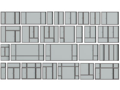 现代玻璃平开窗户