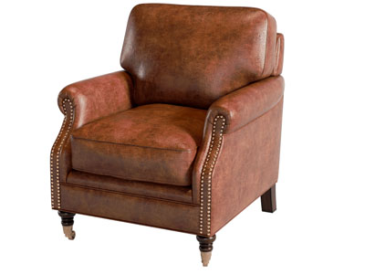 美式装饰铆钉的单人沙发