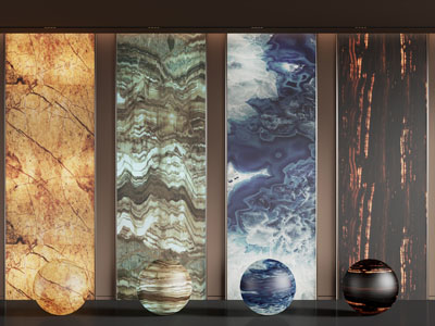 现代透光石背景墙3d模型 现代透光石背景墙