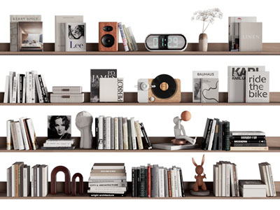 现代书本 书籍 花瓶花卉摆件组合