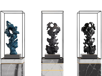 新中式假山雕塑雕刻 摆件组合3d模型 新中式假山雕塑雕刻 摆件组合