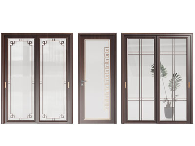 新中式玻璃推拉门 平开门