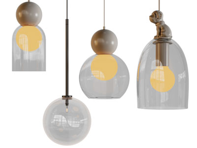 现代玻璃灯罩吊灯