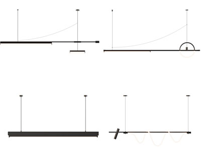现代金属线条吊灯