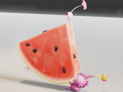 现代精灵卡通西瓜摆件组合