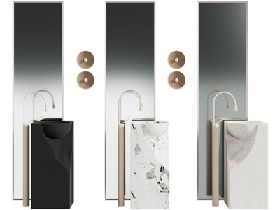 现代立式洗手台 镜子