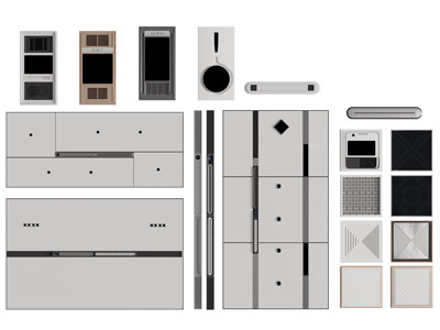 现代天花吊顶 暖风扇 线形浴霸