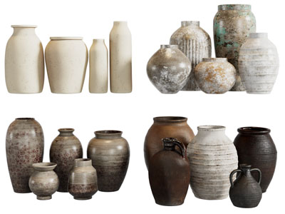 现代陶艺器皿 摆件组合