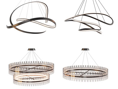 现代金属线条吊灯
