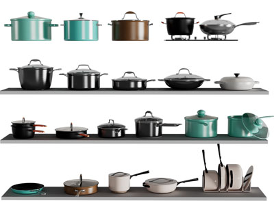 现代铁锅 锅具 厨具组合
