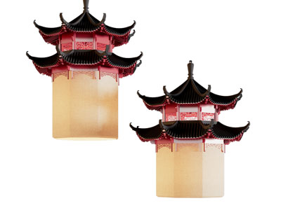 新中式建筑楼台吊灯