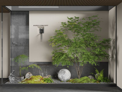 现代室内花草树木景观园艺小品