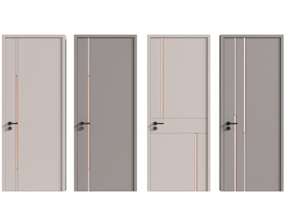 现代单扇平开门 木门