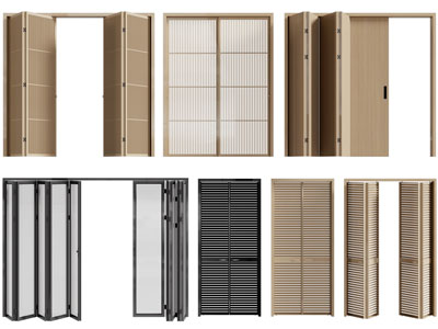 现代实木推拉门 折叠门