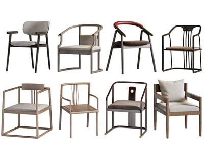 新中式扶手椅子 休闲椅