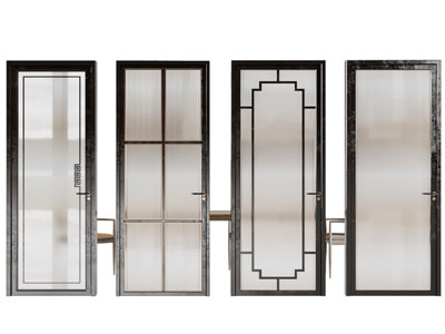新中式玻璃平开门