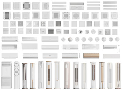 现代空调 空调排风扇 出风口3d模型 现代空调 空调排风扇 出风口