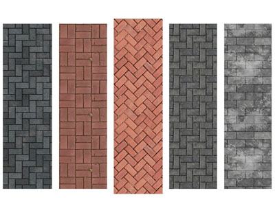 现代红砖背景墙 地面 道路3d模型 现代红砖背景墙 地面 道路