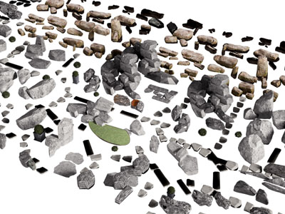 现代石头 景观石 铺路石