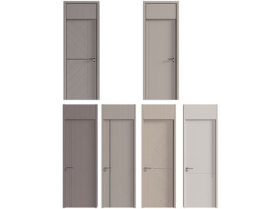 现代单扇平开门 木门