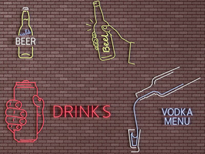 现代酒吧霓虹灯背景墙