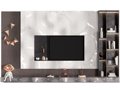 现代电视背景墙3d模型 现代电视背景墙
